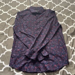 (Lightly Worn) Express Slim Fit Paisley Dress Shirt